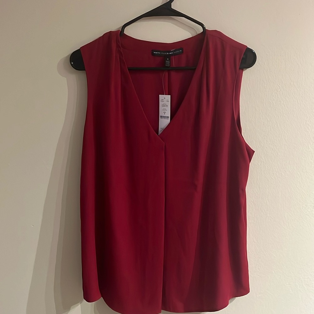 White House Black Market.  Sleeveless. Burgundy, size 8.